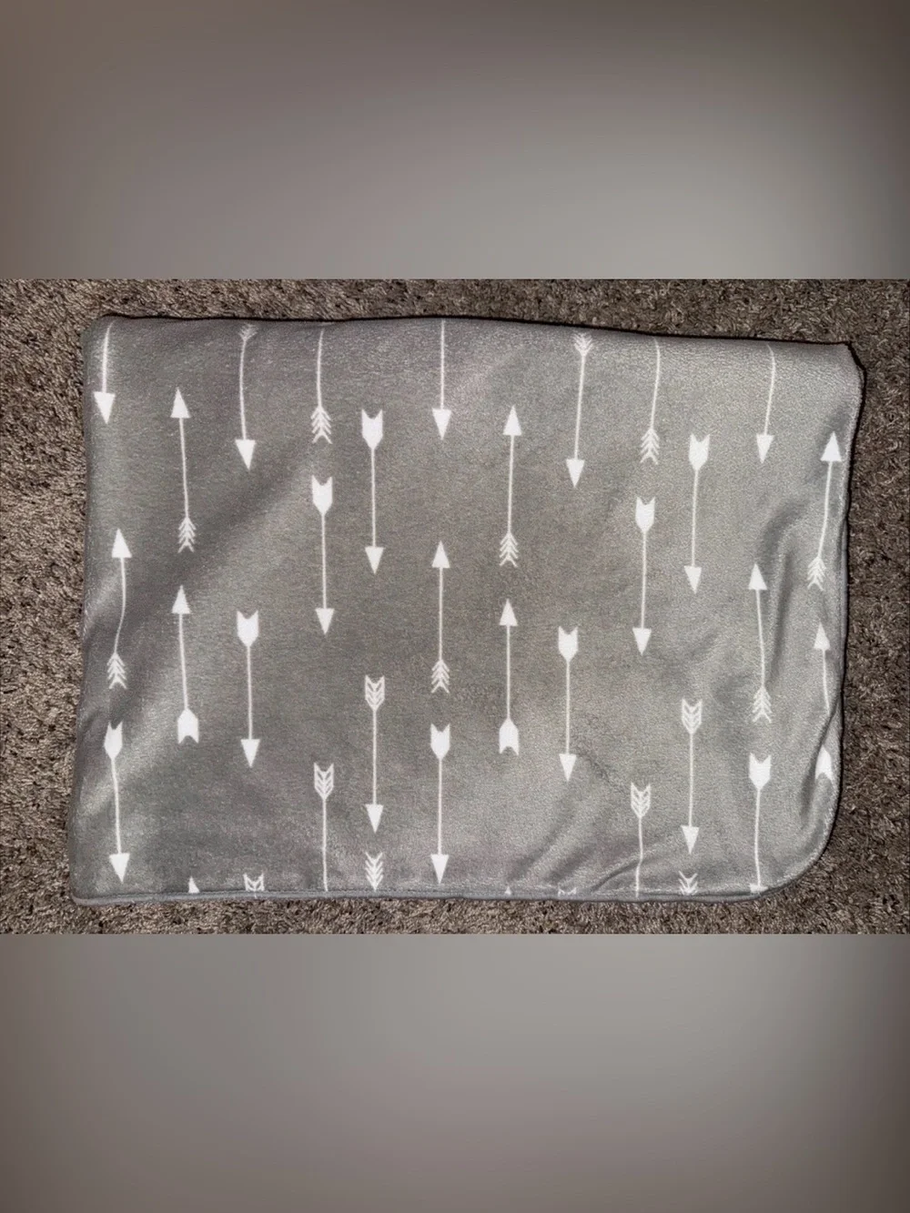 Cloud Island Target Gray White Arrows/Sherpa Baby Blanket